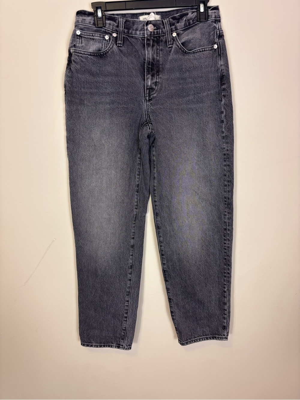 Madewell Women's The Slouchy Straight Leg BoyJeans in Washed Black 26